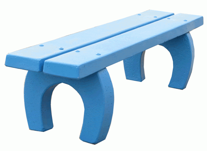 Banquette béton couleur bleu